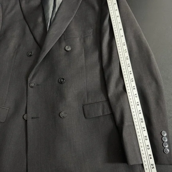 Calvin Klein Extreme Slim Fit Charcoal Wool Double Breasted Blazer‎ 44R - Picture 8 of 10